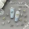 Accesorios Populares para Uñas con Forma de Lazo, Decoraciones Metálicas Pequeñas en Forma de Lazo para Uñas Tridimensionales, Pegatinas Metálicas para Uñas de Aleación al por Mayor