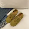 Zapatillas de Estilo Retro con Agujeros y Cordones, Zapatos Planos para Mujer, Punta Redonda, Suela Suave, Versátiles, Transpirables, Corte Bajo, Diseño Hueco
