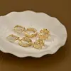 2025 Nuevo Estilo Set de Aretes de Una Carta Tres Pares para Mujer Joyería Exquisita de Hoja Espiga de Trigo Aretes Estudiantiles