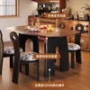 Mesa de Comedor Plegable de Madera Maciza Estilo Medieval, Convertible en Mesa Redonda, Adecuada para Hogares Pequeños, Modelo Nuevo, Extensible, Redonda Estilo Americano