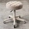 Taburete de Belleza, Taburete Giratorio Ajustable para Salón de Belleza, Taburete de Peluquería, Taburete Redondo para Barbería, Silla Redonda para Maquillaje en Casa