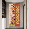Nova Pintura Decorativa Estilo Chinês do Deus da Riqueza de Cinco Vias Adesivo Criativo com Boa Moral Mural para Corredor de Casa Adesivo de Entrada