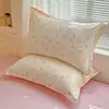 Fundas de almohada de algodón puro, un par, 48X74 Funda de almohada individual, 100% algodón, Adecuadas para todas las estaciones, Funda interior para cojín del hogar, Pieza individual 2