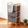 Cesto de Roupa Suja de Três Gavetas Mais Vendido Cesto de Roupa Suja de Bambu de Chão Rack de Armazenamento Gaveta de Tecido Cesto de Armazenamento de Roupa Suja para Uso Doméstico
