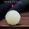 Cuentas Sueltas de Jade Hetian Natural Talladas Pixiu para Pulsera Trenzada DIY, Collar, Materiales y Accesorios con Cabeza de Dragón para Hombres y Mujeres