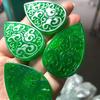 Malaio Jade oco em forma de gota Ruyi pingente padrão atacado DIY joias acessórios brincos pingente jade Acessórios Atacado