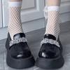 Calcetines con Lazo Estilo Campus Calados Dulces y Picantes Sk2 Calcetines de Encaje de Moda Calcetines de Red para Mujer Estilo Corto