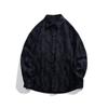 Camisa de manga comprida estampada estilo hip-hop de Hong Kong para primavera, masculina e feminina, de marca da moda, solta, plus size, para casal, camisa casual e jaqueta