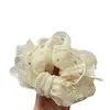 Goma para el pelo de estilo vintage francés con estampado de encaje, de tacto de alta gama, elegante pasador de perlas para coletas y moños