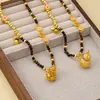 Tienda de Oro Mismo Estilo Arena Dorada Bolsita Calabaza Calabaza Hueca Ojo de Tigre Collar de Cuentas Nuevo Estilo Chino Cadena para Suéter Fu Lu para Mujer