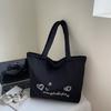 Bolsa de Gran Capacidad para Mujer Otoño e Invierno Versátil 2025 Nueva Simple de Lona para Hombro de Compras Bolsa Tote para Estudiante
