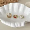 Anel de Aço Titânio Novo Estilo Sem Desbotar Transfronteiriço para Mulheres, Anel Aberto Borboleta e Abelha Dourado Retrô Francês