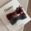 Pinza para el pelo de niños para Año Nuevo con lazo, Pinza de tela de alta gama para flequillo lateral para niñas pequeñas, Accesorio para el pelo rojo de otoño e invierno