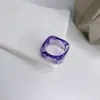 Anel de Moda Personalizado Yuyu Resina Acrílico Âmbar Gradiente Estilo Ins
