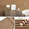 Papel pintado autoadhesivo de PVC a rayas para renovación transfronteriza con patrón de rejilla de veta de madera, papel pintado pelable y pegable