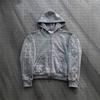 Estación Europea Transfronteriza 2025 Nuevo Casual Americano Moderno Color Sólido High Street Sudadera Cárdigan Chaqueta Conjunto de Shorts