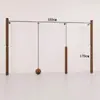 Tienda de Ropa Estante de Exhibición de Pared de Acero Inoxidable con Color de Grano de Madera Estante de Exhibición Perchero para Tienda de Ropa de Hombre y Mujer de Pie