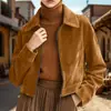Jaqueta Casual Solta Versátil com Gola Reversível em Camurça Vintage, Nova Coleção Outono/Inverno Europeia e Americana da Amazon 2026