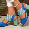 Fábrica de Origen 2025 Nuevas Sandalias de Mujer de Talla Grande Coloridas con Cinta de Moda Casual Versátil Comercio Exterior Transfronterizo Estilo Francés Cómodas para los Pies