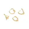 Porta-Cuentas Rectangular en Forma de U con Agujero Medio Relleno de Oro de 14K que Conserva el Color Hebilla de Oreja para Pendientes Hechos a Mano con Perlas Adhesivas