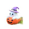 Boneca Fantasma de Abóbora de Halloween Chapéu Mágico Resina Atmosfera de Celebração Decoração para Casa Pátio Jardim Artesanato