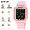 Reloj Deportivo Sanda, Reloj Electrónico Cuadrado de Cuenta Regresiva de Moda para Estudiantes, Reloj Despertador Multifuncional de Moda, Reloj de Pulsera con Pantalla Única al por Mayor