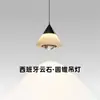 Lámpara colgante ajustable de mármol natural minimalista italiano para mesita de noche de dormitorio con sensor de barrido manual, araña de cono de alta gama para vestíbulo