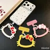 Gatito Lindo Dibujo Animado Silicona DIY Funda para Teléfono Mini Hebilla Gancho Colgante Correa para Teléfono Colgante Anti-pérdida