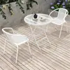 Mesas y Sillas de Exterior para Patio y Balcón, Muebles de Ocio Blancos para Exterior, Mesa de Café Plegable Impermeable y Resistente al Sol para Comer al Aire Libre