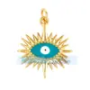 L45 Accesorios para joyería DIY cobre puro chapado en oro plateado recubierto de oro estilo europeo y americano Ojo del Diablo colgante multicolor