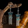 Pendientes de borla de cadena larga multicapa de estilo chino personalizados, pendientes de temperamento de aleación de diamantes con gotas de agua de moda europea y americana