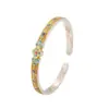 Pulsera Abierta Ruyi de Trébol de Cuatro Hojas Esmaltada en Oro Plata Pura 9999 Plata de Ley Nuevo Estilo Chino Estilo Nicho Estilo Nacional Regalo para Novia