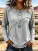 Top casual holgado nuevo para mujer de cuello redondo y manga larga con flecos diagonales estilo europeo y americano, para TikTok Amazon transfronterizo