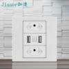 Panel de enchufe y interruptor estándar brasileño Tipo 86 Doble USB tipo C Calibre pakistaní 3 orificios Enchufe para TV, teléfono, computadora Oculto