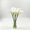 Mini flor de cala artificial de PU, tacto realista, flor artificial para decoración de sala de estar en casa, accesorios para fotografía de bodas, flor artificial decorativa
