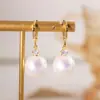 Pendientes Elegantes Versátiles de Zirconia y Perla Estilo Francés Moda Nicho Temperamento Pendientes de Celebridad de Internet Lujo Ligero Pendientes de Gama Alta para Mujeres