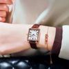 Poesia Gaudi Europeu Romano temperamento retro moda simples pequeno dial ins estilo pulseira de couro relógio senhoras atacado