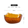 Bol de Vidrio Martillado con Borde Dorado Japonés Venta al por Mayor Set de Vajilla Transparente Estilo Nórdico Bol de Postre Plato Bol de Vidrio