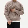 Suéter Masculino Gola Redonda Outono 2021 Marca de Moda Coreana Solto Plus Size Ombro Caído Pulôver Suéter de Malha Terry Masculino