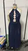 Lencería de Talla Grande con Cuello Halter Vestido Largo de Diosa Transparente con Abertura Alta Encaje 31220