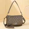 Nuevo Bolso Bandolera Transfronterizo Bolso de Moda para Mujer de Mediana Edad Temperamento Combinable Cuero Suave Gran Capacidad Multicapa Bolso de Hombro Venta al Mayoreo