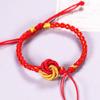 Pulsera de Cuerda Trenzada Cultural y Creativa Hecha a Mano, Producto Semi-Terminado, Se Puede Ensartar con Cuentas, Nudo Mandala, Hebilla de Paz Dorada Estilo Chino