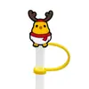 Protector de pajita de silicona de dibujos animados compatible con botellas de agua Stanley, tapa de pajita a prueba de polvo y manchas, decoración de regalo de Navidad