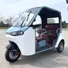 Triciclo Eléctrico Nuevo Modelo con Cabina Completa, Estándar Nacional, Parte Superior Abierta de la Planta de Energía, Triciclo Eléctrico Pequeño para Adultos para Viajes Diarios en Casa