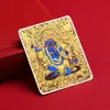 Pintura Thangka Personalizada Dourada da Vida Passada e Presente do Quinto Bodhisattva Manjushri, Núcleo de Pintura Thangka Semipintado à Mão da Raposa de Nove Caudas, Oito Santos Protetores