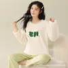 Corea2025 Otoño e Invierno Pijama de Terciopelo Coral para Niñas Cuadros Gato de Dibujos Animados Chica Suave Engrosado Cálido Ropa para el Hogar