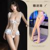 Lingerie Sexy Hemei, Body de Renda Bordada Justo, Conjunto Push-Up Sem Costura e Sem Abertura no Gancho, Tentador