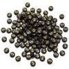 Cuentas redondas planas de acrílico de 4 x 7 mm con letras de oro negro, hechas a mano, accesorios de bricolaje, collar de cuentas sueltas.