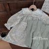Liquidación no devuelve no cambia [orden racional] solapa floral vestido de manga larga azul chaleco tejido