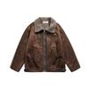 Marca de Moda Americana Masculina North Boundary 2025 Inverno Novo Casaco de Algodão com Forro de Lã de Cordeiro Casaco Grosso de Algodão Camurça P